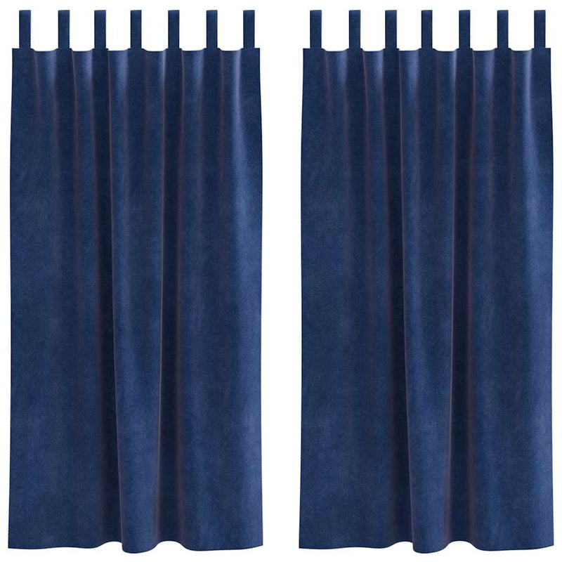 Load image into Gallery viewer, Vidaxl verduisterende gordijnen 2 pcs donkerblauw 140 x 175 cm fluweel
