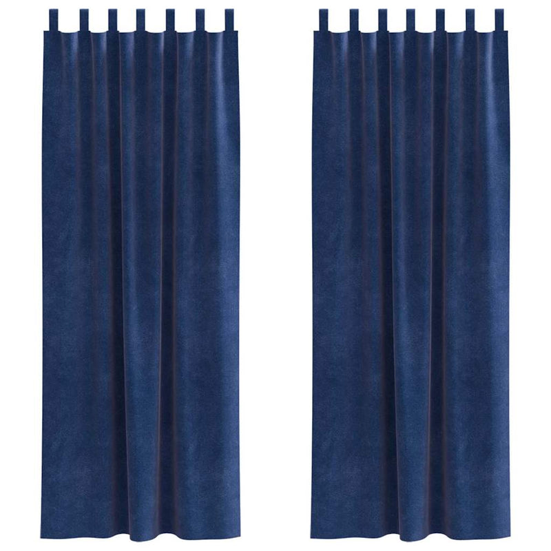 Load image into Gallery viewer, Vidaxl verduisterende gordijnen 2 pcs donkerblauw 140 x 225 cm fluweel
