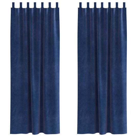Vidaxl verduisterende gordijnen 2 pcs donkerblauw 140 x 245 cm fluweel
