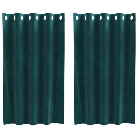 Vidaxl verduisterende gordijnen 2 pcs donkergroen 140 x 140 cm fluweel