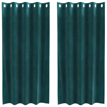 Vidaxl verduisterende gordijnen 2 pcs donkergroen 140 x 175 cm fluweel