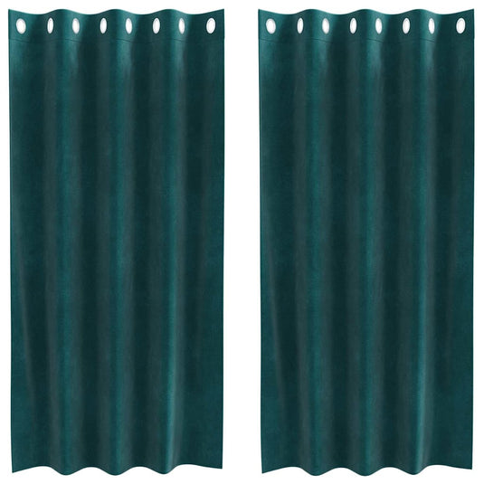 Vidaxl verduisterende gordijnen 2 pcs donkergroen 140 x 175 cm fluweel