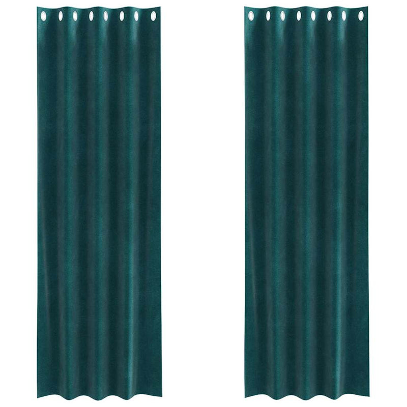 Load image into Gallery viewer, Vidaxl verduisterende gordijnen 2 pcs donkergroen 140 x 225 cm fluweel
