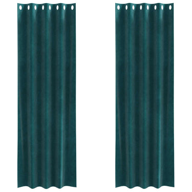 Vidaxl verduisterende gordijnen 2 pcs donkergroen 140 x 245 cm fluweel