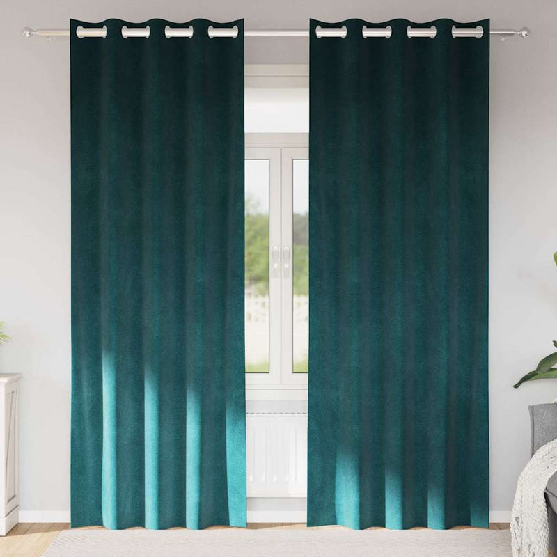 Load image into Gallery viewer, Vidaxl verduisterende gordijnen 2 pcs donkergroen 140 x 260 cm fluweel
