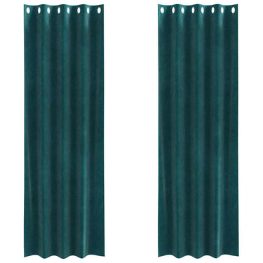 Vidaxl verduisterende gordijnen 2 pcs donkergroen 140 x 260 cm fluweel