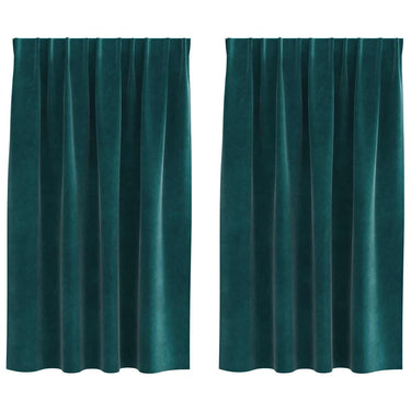 Vidaxl verduisterende gordijnen 2 pcs donkergroen 140 x 140 cm fluweel