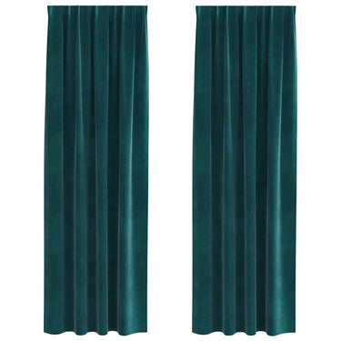Vidaxl verduisterende gordijnen 2 pcs donkergroen 140 x 225 cm fluweel