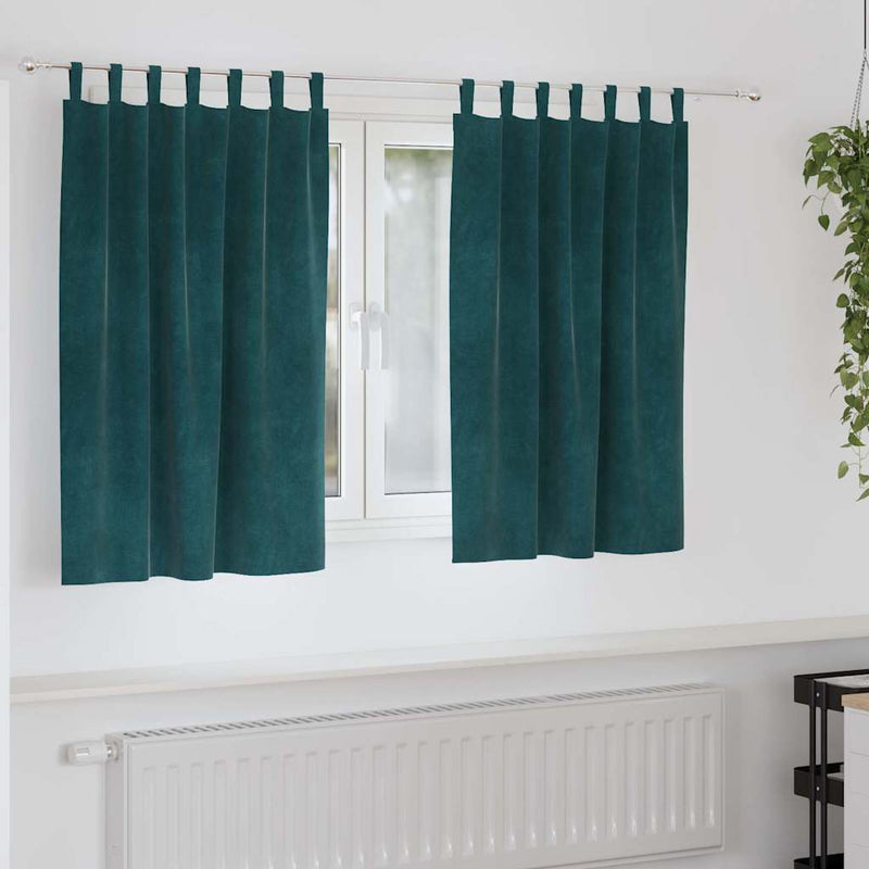 Load image into Gallery viewer, Vidaxl verduisterende gordijnen 2 pcs donkergroen 140 x 140 cm fluweel
