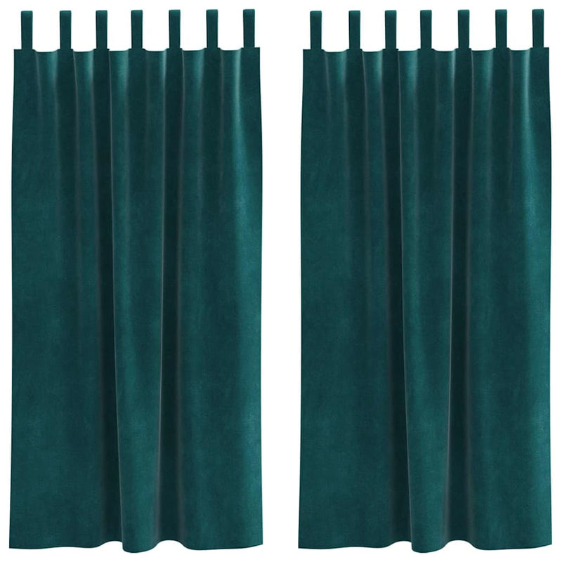 Load image into Gallery viewer, Vidaxl verduisterende gordijnen 2 pcs donkergroen 140 x 175 cm fluweel
