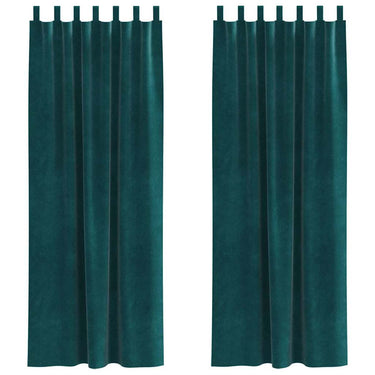 Vidaxl verduisterende gordijnen 2 pcs donkergroen 140 x 225 cm fluweel