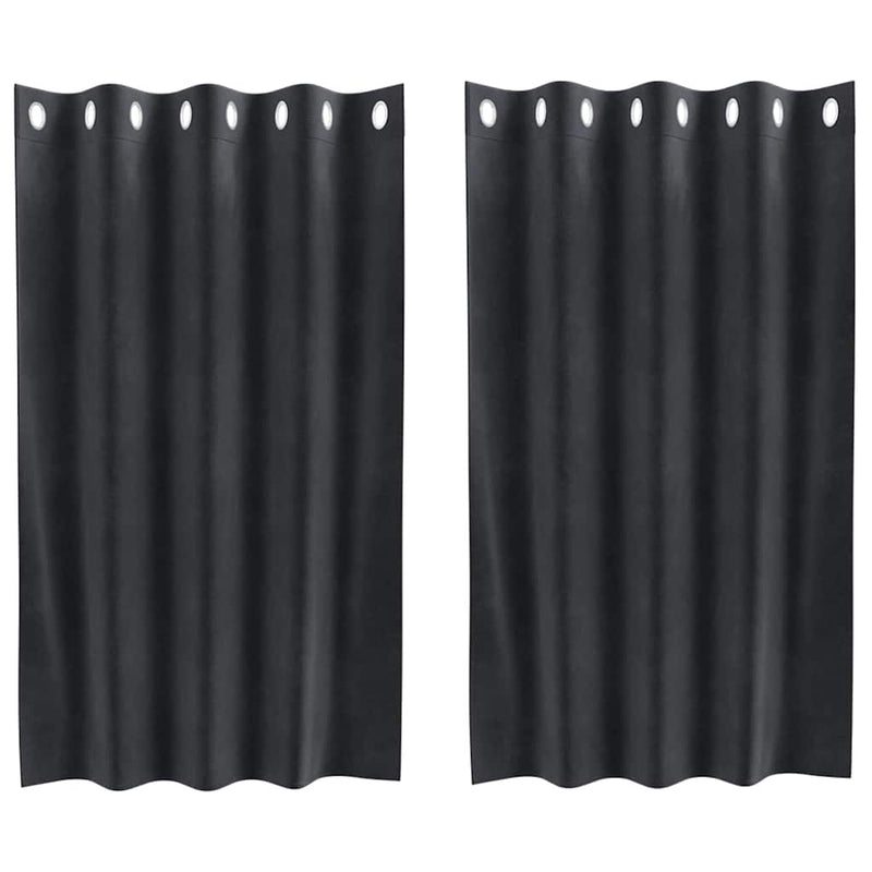 Load image into Gallery viewer, Vidaxl verduisterende gordijnen 2 pcs donkergrijs 140 x 140 cm fluweel
