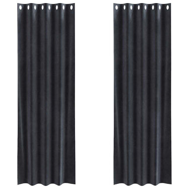 Vidaxl verduisterende gordijnen 2 pcs donkergrijs 140 x 260 cm fluweel