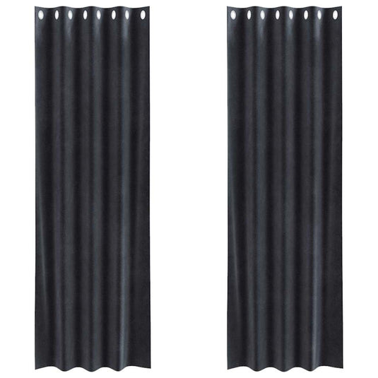 Vidaxl verduisterende gordijnen 2 pcs donkergrijs 140 x 260 cm fluweel