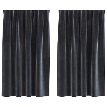 Vidaxl verduisterende gordijnen 2 pcs donkergrijs 140 x 140 cm fluweel