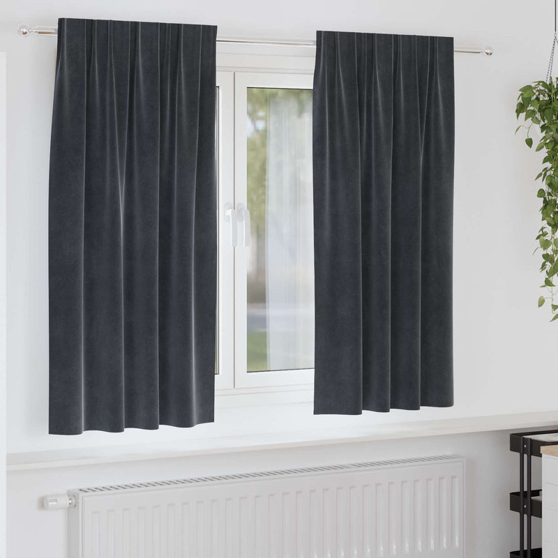 Load image into Gallery viewer, Vidaxl verduisterende gordijnen 2 pcs donkergrijs 140 x 175 cm fluweel
