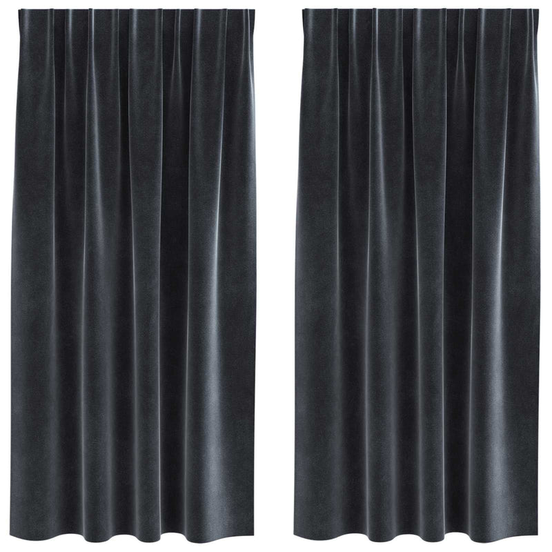 Load image into Gallery viewer, Vidaxl verduisterende gordijnen 2 pcs donkergrijs 140 x 175 cm fluweel
