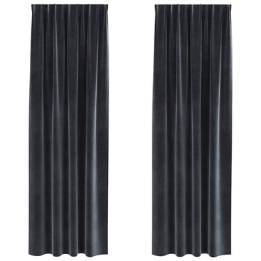 Vidaxl verduisterende gordijnen 2 pcs donkergrijs 140 x 225 cm fluweel