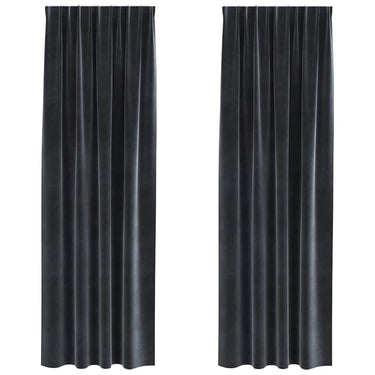Vidaxl verduisterende gordijnen 2 pcs donkergrijs 140 x 245 cm fluweel