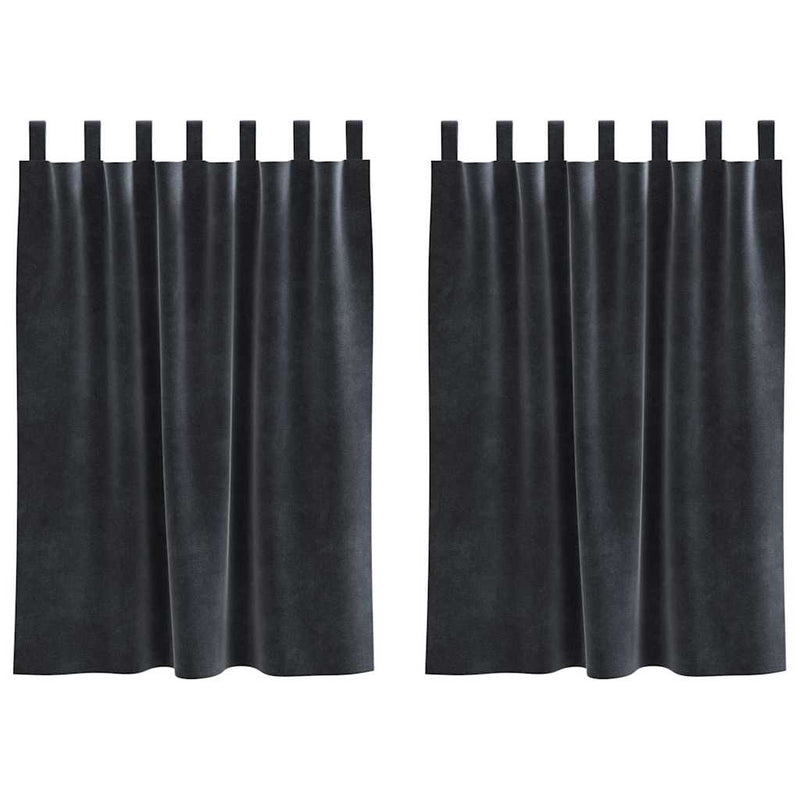 Load image into Gallery viewer, Vidaxl verduisterende gordijnen 2 pcs donkergrijs 140 x 140 cm fluweel
