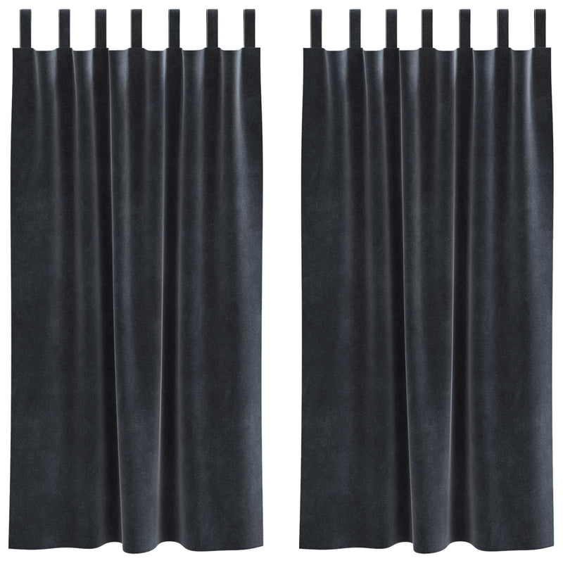 Load image into Gallery viewer, Vidaxl verduisterende gordijnen 2 pcs donkergrijs 140 x 175 cm fluweel
