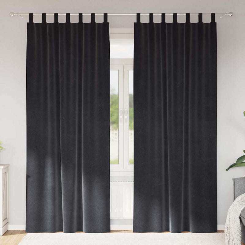 Load image into Gallery viewer, Vidaxl verduisterende gordijnen 2 pcs donkergrijs 140 x 260 cm fluweel
