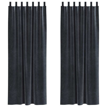 Vidaxl verduisterende gordijnen 2 pcs donkergrijs 140 x 260 cm fluweel