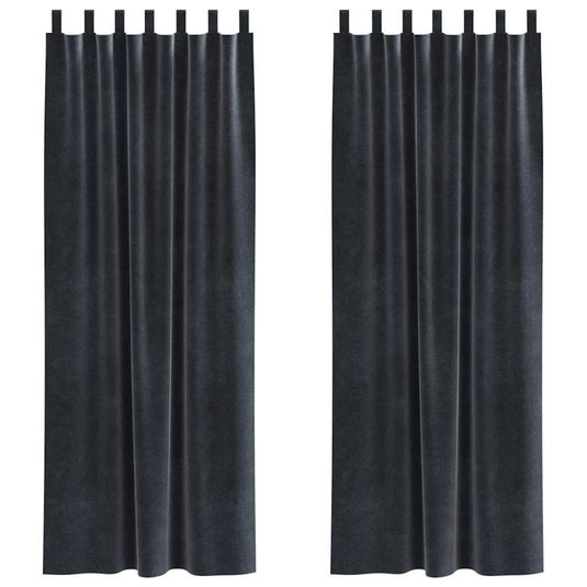 Vidaxl verduisterende gordijnen 2 pcs donkergrijs 140 x 260 cm fluweel