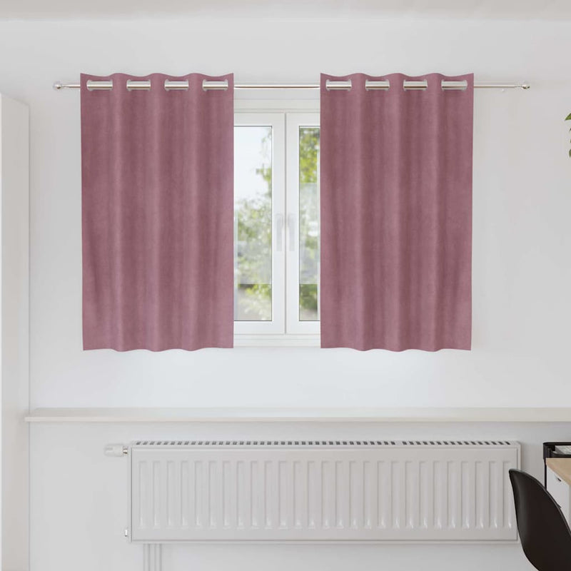 Load image into Gallery viewer, Vidaxl verduisterende gordijnen 2 pcs donkerroze 140 x 140 cm fluweel
