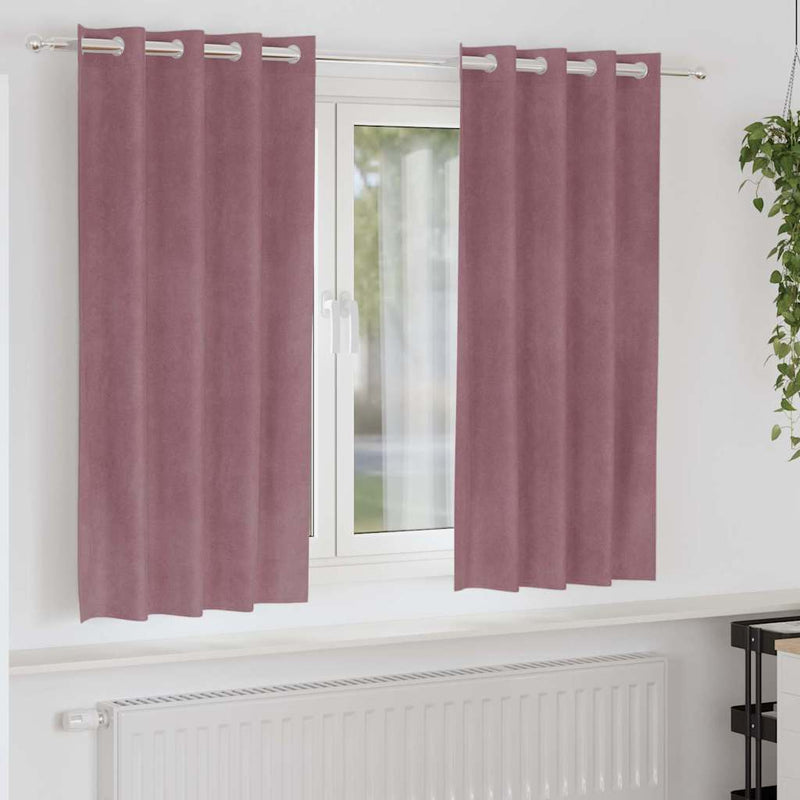 Load image into Gallery viewer, Vidaxl verduisterende gordijnen 2 pcs donkerroze 140 x 175 cm fluweel
