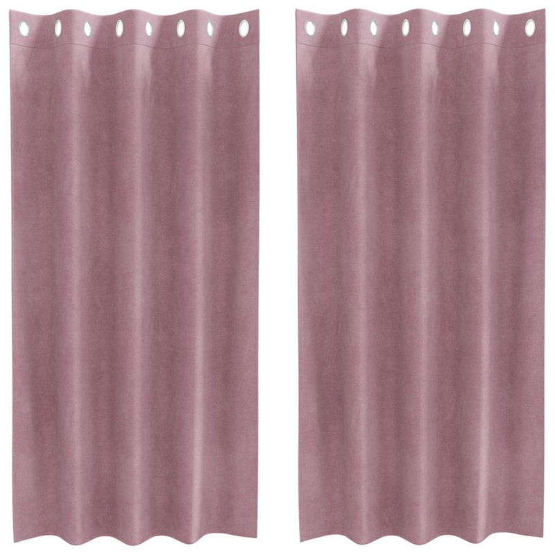 Load image into Gallery viewer, Vidaxl verduisterende gordijnen 2 pcs donkerroze 140 x 175 cm fluweel
