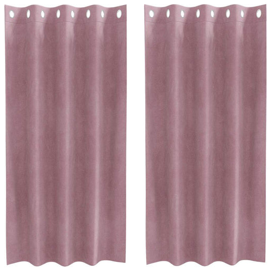 Vidaxl verduisterende gordijnen 2 pcs donkerroze 140 x 175 cm fluweel