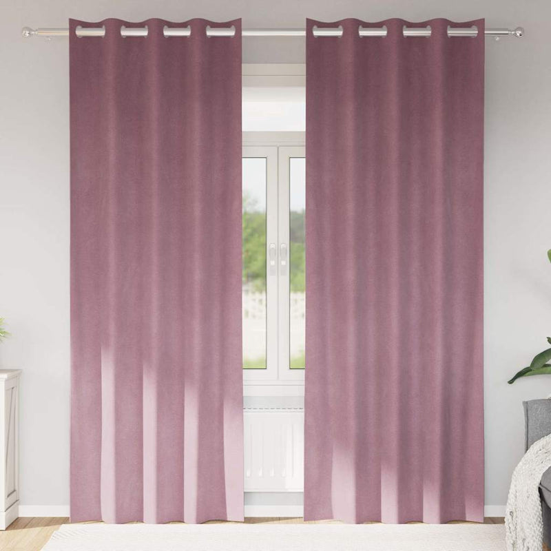 Load image into Gallery viewer, Vidaxl verduisterende gordijnen 2 pcs donkerroze 140 x 260 cm fluweel
