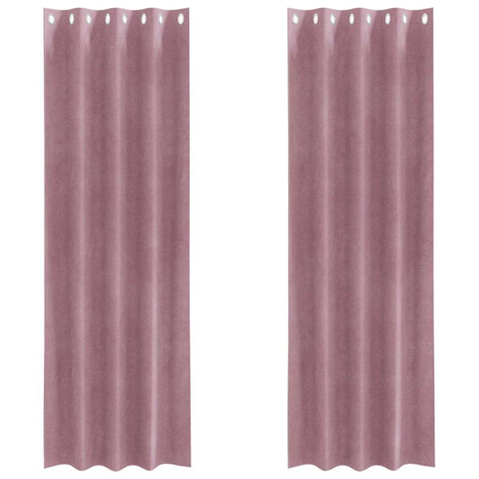 Vidaxl verduisterende gordijnen 2 pcs donkerroze 140 x 260 cm fluweel