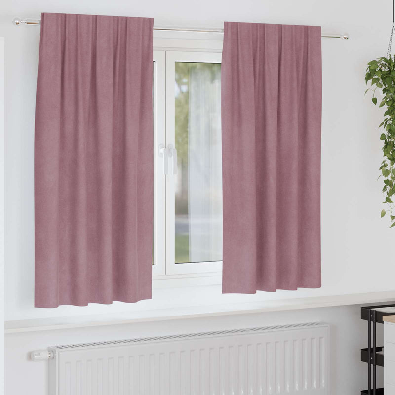 Load image into Gallery viewer, Vidaxl verduisterende gordijnen 2 pcs donkerroze 140 x 175 cm fluweel
