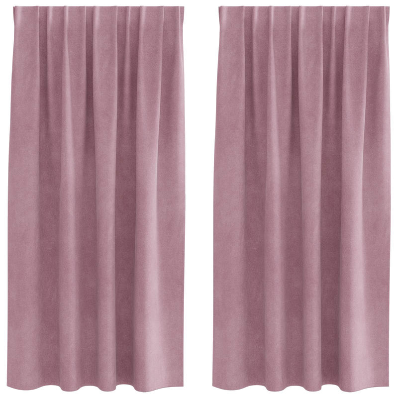Load image into Gallery viewer, Vidaxl verduisterende gordijnen 2 pcs donkerroze 140 x 175 cm fluweel
