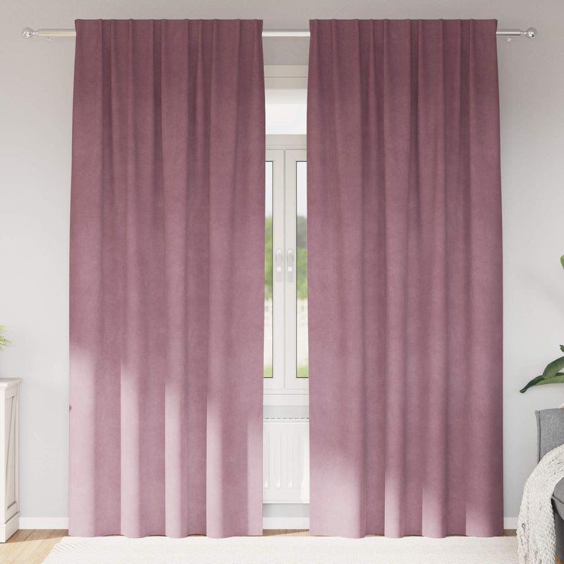 Load image into Gallery viewer, Vidaxl verduisterende gordijnen 2 pcs donkerroze 140 x 245 cm fluweel
