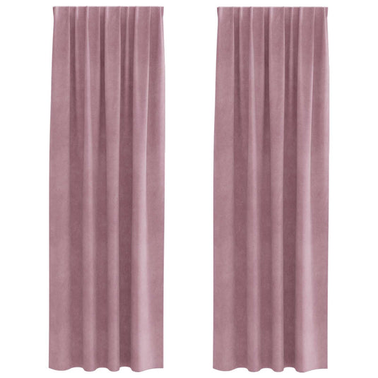 Vidaxl verduisterende gordijnen 2 pcs donkerroze 140 x 245 cm fluweel