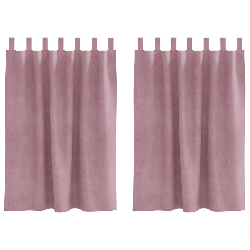 Load image into Gallery viewer, Vidaxl verduisterende gordijnen 2 pcs donkerroze 140 x 140 cm fluweel
