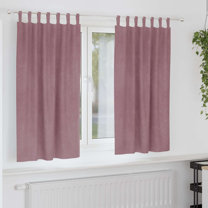 Load image into Gallery viewer, Vidaxl verduisterende gordijnen 2 pcs donkerroze 140 x 175 cm fluweel
