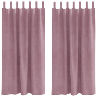 Vidaxl verduisterende gordijnen 2 pcs donkerroze 140 x 175 cm fluweel