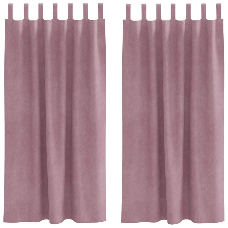 Load image into Gallery viewer, Vidaxl verduisterende gordijnen 2 pcs donkerroze 140 x 175 cm fluweel
