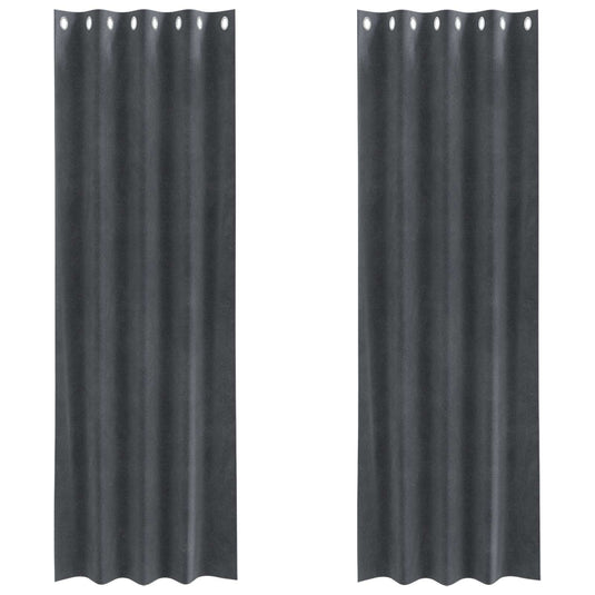 Vidaxl verduisterende gordijnen 2 pcs lichtgrijs 140 x 245 cm fluweel