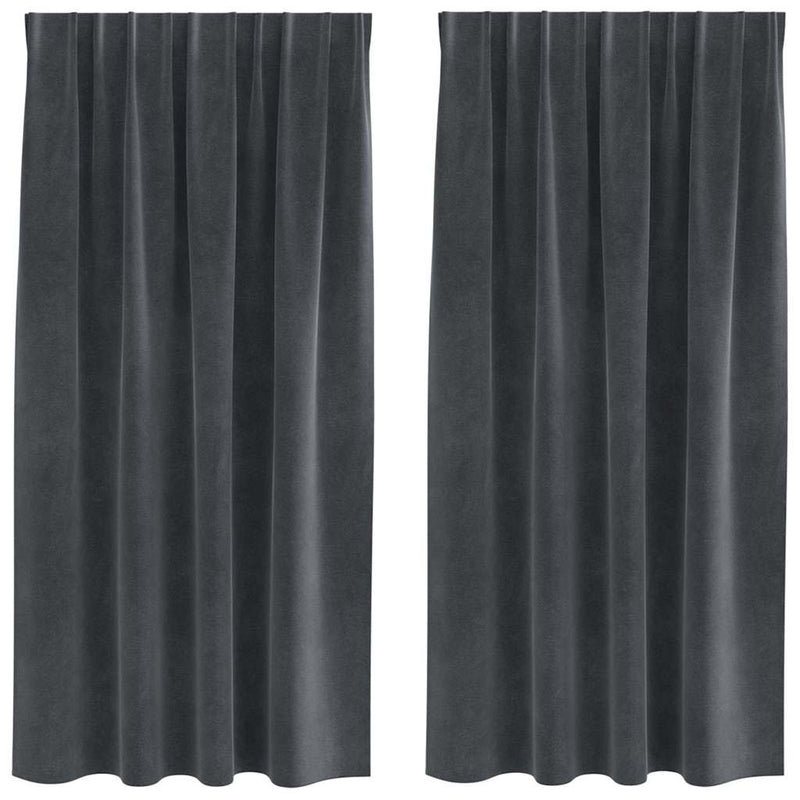 Load image into Gallery viewer, Vidaxl verduisterende gordijnen 2 pcs lichtgrijs 140 x 175 cm fluweel
