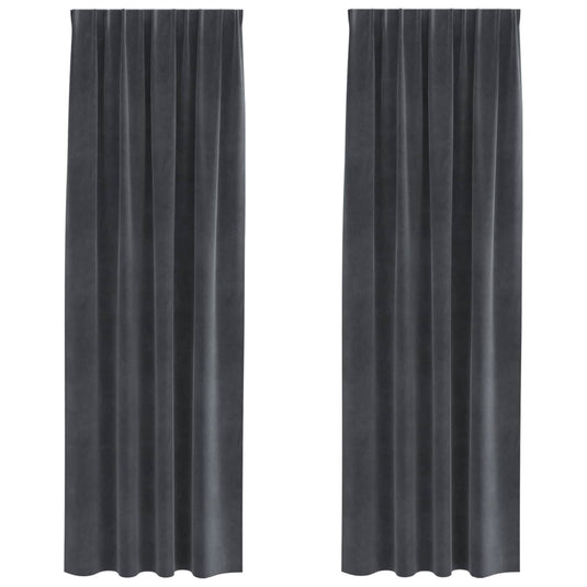 Vidaxl verduisterende gordijnen 2 pcs lichtgrijs 140 x 225 cm fluweel