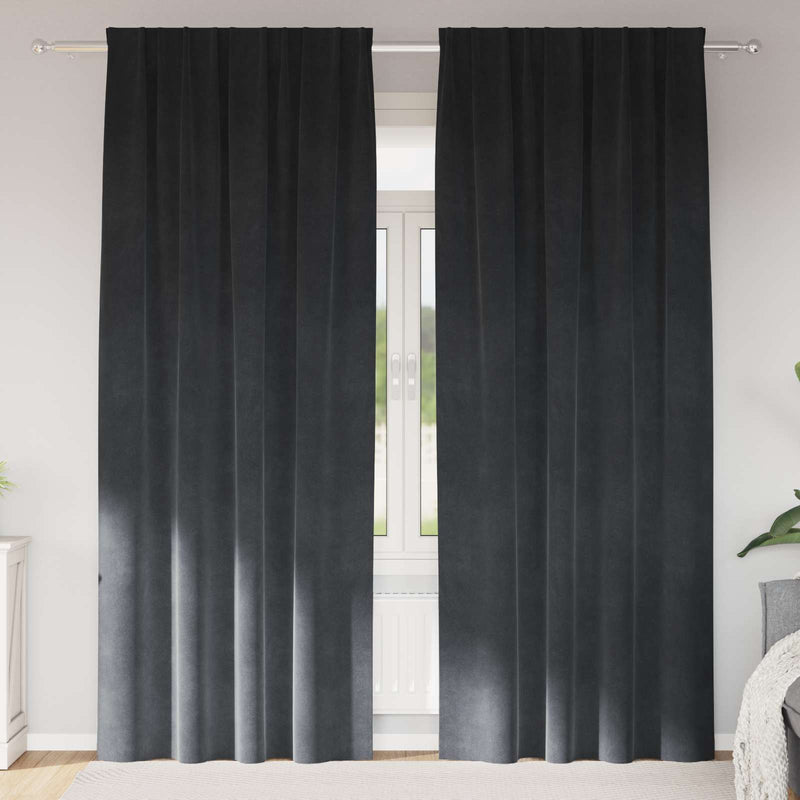 Load image into Gallery viewer, Vidaxl verduisterende gordijnen 2 pcs lichtgrijs 140 x 245 cm fluweel
