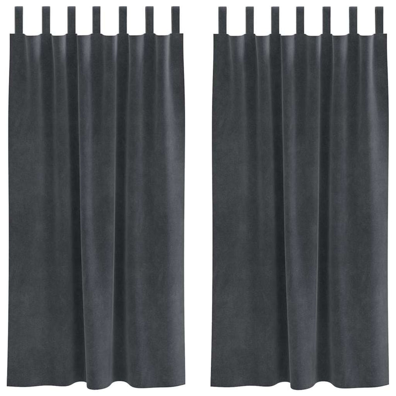 Load image into Gallery viewer, Vidaxl verduisterende gordijnen 2 pcs lichtgrijs 140 x 175 cm fluweel
