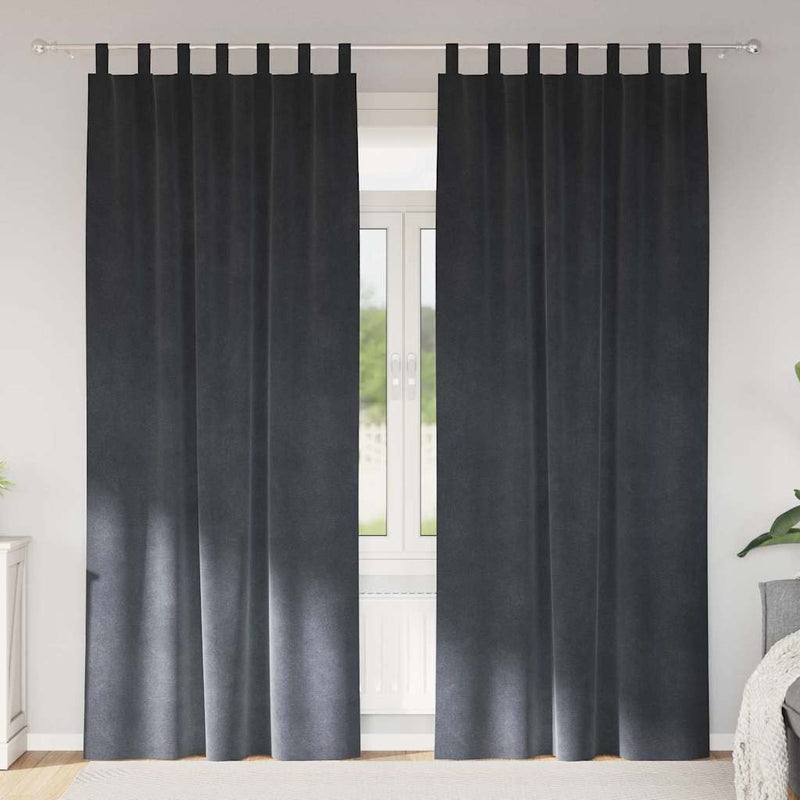 Load image into Gallery viewer, Vidaxl verduisterende gordijnen 2 pcs lichtgrijs 140 x 225 cm fluweel
