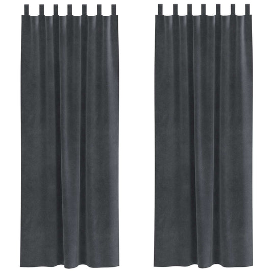 Vidaxl verduisterende gordijnen 2 pcs lichtgrijs 140 x 260 cm fluweel