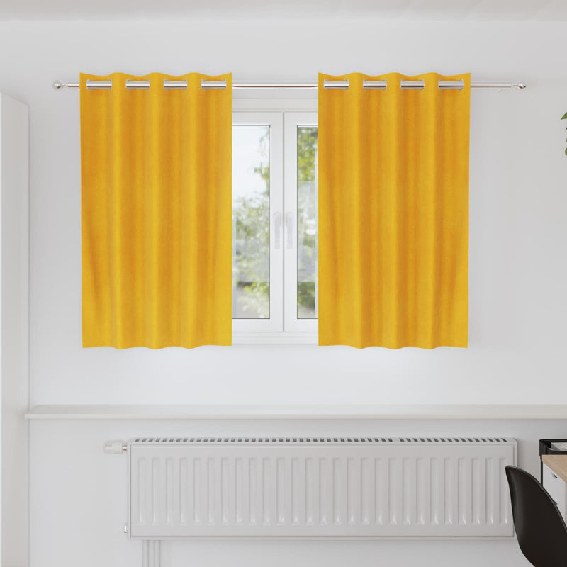 Load image into Gallery viewer, Vidaxl verduisterende gordijnen 2 pcs mosterdgeel 140 x 140 cm fluweel
